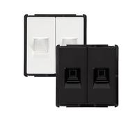 LEDKIA Toma RJ45 Cat 6 Doble Internet Modern Negro