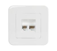 LEDKIA Toma RJ45 Internet + RJ11 Teléfono Classic Plateado