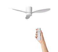 Ledkia Ventilador de Techo Exterior LED Weimar Blanco 132cm Motor DC con Luz LED CCT y Control Remoto