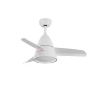 Ledkia Ventilador de Techo LED Industrial Blanco 91cm con Motor DC y Control Remoto RF With light