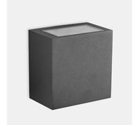 LEDS C4, aplique de pared Afrodita, 22,3 W, luz blanca neutra, 721 lúmenes, IP66, color gris