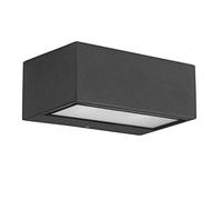 LEDS·C4 Aplique Exterior IP66 Nemesis, Iluminación de Pared, 100W, 1498 Lúmenes, Gris Urbano, R7S, 70x170mm, Resistente al Agua y Polvo