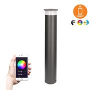 LEDS C4, aplique exterior, marca Tuya, 3W, luz blanca cálida, 310 lúmenes, IP65, color gris