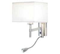 LEDS C4 Bristol, aplique de pared - 17,4 W, luz cálida, 182 lúmenes, color plateado