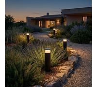LEDS C4: Lámpara exterior, 9,7 W, luz blanca cálida, 439 lúmenes, IP66, color gris