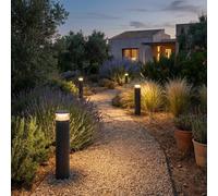 LEDS C4: Lámpara exterior, 9,7 W, luz blanca cálida, 439 lúmenes, IP66, color gris