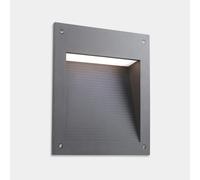 LEDS C4 Micenas: Lámpara de pared, 27,5 W, luz blanca cálida, 1923 lúmenes, IP66, color gris