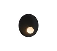 LEDS C4 Trip - Aplique de Pared Interior Ø300mm E14 Aluminio y Acero Negro con Difusor de Cristal Opal