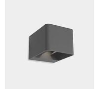 LEDS C4 Wilson: Lámpara de pared, 9 W, luz blanca cálida, 623 lúmenes, IP65, color gris