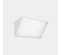 LedsC4, aplique exterior, IP65, modelo Curie, vidrio y aluminio con cristal opal, luz suave, casquillo E27, 15W, diseño minimalista, 260mm, color blanco