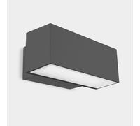 LedsC4: Aplique LED exterior de doble emisión, 300 mm, 4216 lúmenes, IP66, aluminio gris urbano, luz blanca neutra de 4000K, ideal para fachadas y jardines