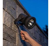 LedsC4 - Foco LED articulado Hubble Cob, diámetro 126 mm, IP65, 90°, gris urbano, para exteriores, de bajo consumo, fácil montaje, diseño moderno