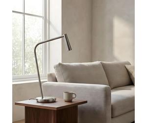 LedsC4: Lámpara de mesa interior LED, eficiente, con acabado en níquel satinado, 121 lúmenes, 2700K, diseño moderno y duradero, serie Gamma