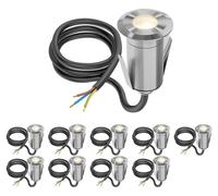 ledscom.de: 10 focos LED empotrables para suelo, modelo GLOX, para uso exterior, IP67, de aluminio, redondos, 35 mm de diámetro, luz cálida, acabado mate. Color de la luz: cálido. Cantidad: 10 unidade