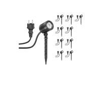 ledscom.de 10 focos LED pequeños para jardín con estaca TARL para exterior, IP65, negro, 4,3 W, 340 lm, blanco cálido
