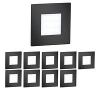 ledscom.de: 10 luces LED para escaleras/focos empotrables para pared, modelo FEX, para interior y exterior, de forma rectangular, color , 85 x 85 mm, luz blanca fría. – Color: / Temperatura de color: