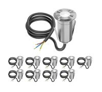 ledscom.de 10 luminarias LED empotradas en suelo GLOX para exteriores, IP67, aluminio, redondas, 35 mm de diámetro, blancas, mate