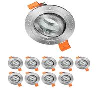ledscom.de 10 marcos empotrables para techo de baño ERID, para ambientes húmedos, baño, IP44, redondos, orientables, aluminio mate