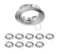 ledscom.de 10 marcos empotrables para techo FERE, redondos, orientables, de aluminio mate
