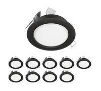 ledscom.de 10x Foco empotrable LED Zobe II plano GX53 antracita mate redondo 6,105W 560lm 107mm Ø círculo de tornillo 90mm Ø