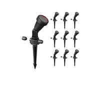 ledscom.de 10x focos de jardín con pincho de suelo PIRK para exteriores, IP44, negro, 1x GU10 máx. 15W