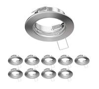 ledscom.de 10x marco empotrable de techo FERE, redondo, acero inoxidable mate
