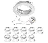 ledscom.de 10x marco empotrable en el techo FERE marco empotrable blanco orientable (LED/Halógeno/GU10/MR16/PAR16/50mm) in asquillo GU10