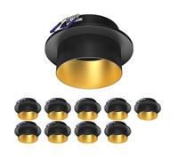 ledscom.de 10x Marco empotrable en techo KRON, redondo, negro/oro mate