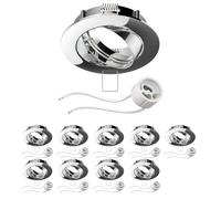 ledscom.de 10x marco para empotrar en el techo Circ marco para empotrar de aluminio cromado orientable (LED/Halógeno/GU10/MR16/PAR16/50mm) in asquillo GU10