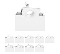 ledscom.de 10x plafón empotrable GIEDI, escayola, blanco mate, 12 x 12cm, 1x GU10 máx. 15W