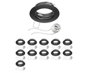 ledscom.de - 12 marcos empotrables para techo FERE, color mate (LED/halógeno/GU10/MR16/PAR16/50mm), incluyendo portalámparas GU10 – Cantidad: 12 unidades (paquete de 1)