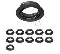 ledscom.de 12x marco empotrable en techo FERE, redondo, orientable, negro mate
