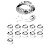 ledscom.de 12x marco para empotrar en el techo FERE marco para empotrar cromado orientable (LED/Halógeno/GU10/MR16/PAR16/50mm) in asquillo GU10