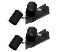 ledscom.de, 2 apliques de pared WAIKA, de 2 luces, con interruptor, color mate, diseño rectangular, 2 x bombillas GU10, máximo 60W