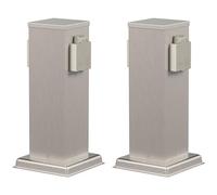 ledscom.de 2 columnas de enchufes para jardín Polly para Exterior, IP44, de 2 Tomas, Acero Inoxidable, cuadradas, 27 cm