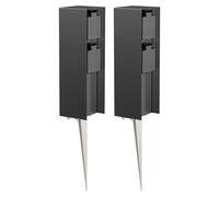 ledscom.de: 2 columnas de enchufes para jardín POMI, con estaca para clavarse en el suelo, para uso exterior, IP44, de doble enchufe, color , diseño rectangular, 23 cm – / 2 enchufes, tamaño 2 unidade