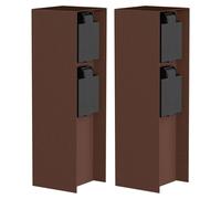 ledscom.de: 2 columnas de enchufes para jardín POMI, para uso exterior, IP44, de doble enchufe, acero inoxidable, color marrón, diseño rectangular, 23 cm – Color marrón / 2 enchufes, tamaño 2 unidades