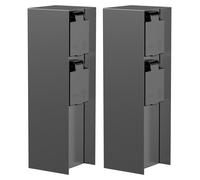 ledscom.de: 2 columnas de enchufes para jardín POMI, para uso exterior, IP44, de doble enchufe, acero inoxidable, color antracita, diseño rectangular, 23 cm – Tamaño: 2 unidades (paquete de 1), color 