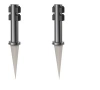 ledscom.de 2 columnas de enchufes para jardín PORU con estaca para Exterior, 4 Tomas, Acero Inoxidable, Antracita, Redondas, 38 cm