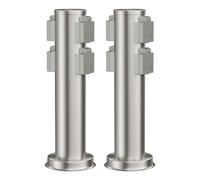 ledscom.de 2 columnas de enchufes para jardín PORU para Exterior, IP44, 4 enchufes, Acero Inoxidable, Redondas, 39 cm