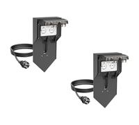 ledscom.de 2 columnas de enchufes para jardín POXO con estaca para Clavar en el Suelo, Cable de 5 m, IP65, Doble