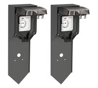 ledscom.de 2 columnas de enchufes para jardín POXO con estaca para el Suelo, para Exterior, IP65, 1 Toma