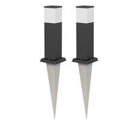 ledscom.de 2 farolas de bolardo POLLY con estaca para exterior, 35 cm, negras, con bombilla G9 incluida, 596 lm, luz blanca