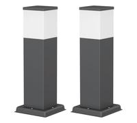 ledscom.de 2 farolas de bolardo POLLY para exterior, 35 cm, antracita, con bombilla G9 incluida, 596 lm, blanco