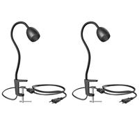 ledscom.de: 2 lámparas de clip, cuello de cisne KLUK, interruptor, color mate, 1 foco GU10 máx. 60W – / Sin bombilla, tamaño 2 unidades (paquete de 1)