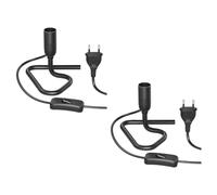 ledscom.de 2 lámparas de mesa/portalámparas/base triangular TRIN, interruptor, aluminio, negro, 1x E14 máx. 60 W