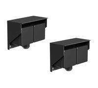 ledscom.de 2 tomas de corriente para exteriores y ambientes húmedos PIWI, montaje en superficie, IP44, doble toma Schuko, 16 A/230 V, acero inoxidable, plástico, negro, horizontal