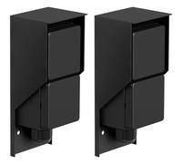 ledscom.de 2 tomas de corriente para exteriores y ambientes húmedos PIWI, montaje en superficie, IP44, doble toma Schuko, 16 A/230 V, acero inoxidable, plástico, negro, vertical