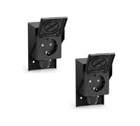 ledscom.de 2 tomas de corriente para exteriores y ambientes húmedos PIWI, montaje en superficie, IP44, 1 toma Schuko, 16 A/230 V, acero inoxidable, plástico, negro