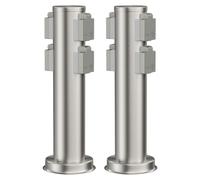 ledscom.de - 2 unidades de columna de enchufes para jardín, modelo PORU, para uso exterior, IP44, con 4 enchufes, acero inoxidable, acero inoxidable, forma redonda, 39 cm